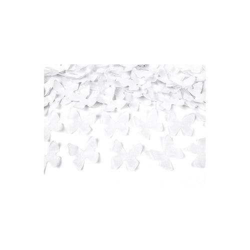 Konfettikanone - 60 cm - Papier - Schmetterling - Weiß